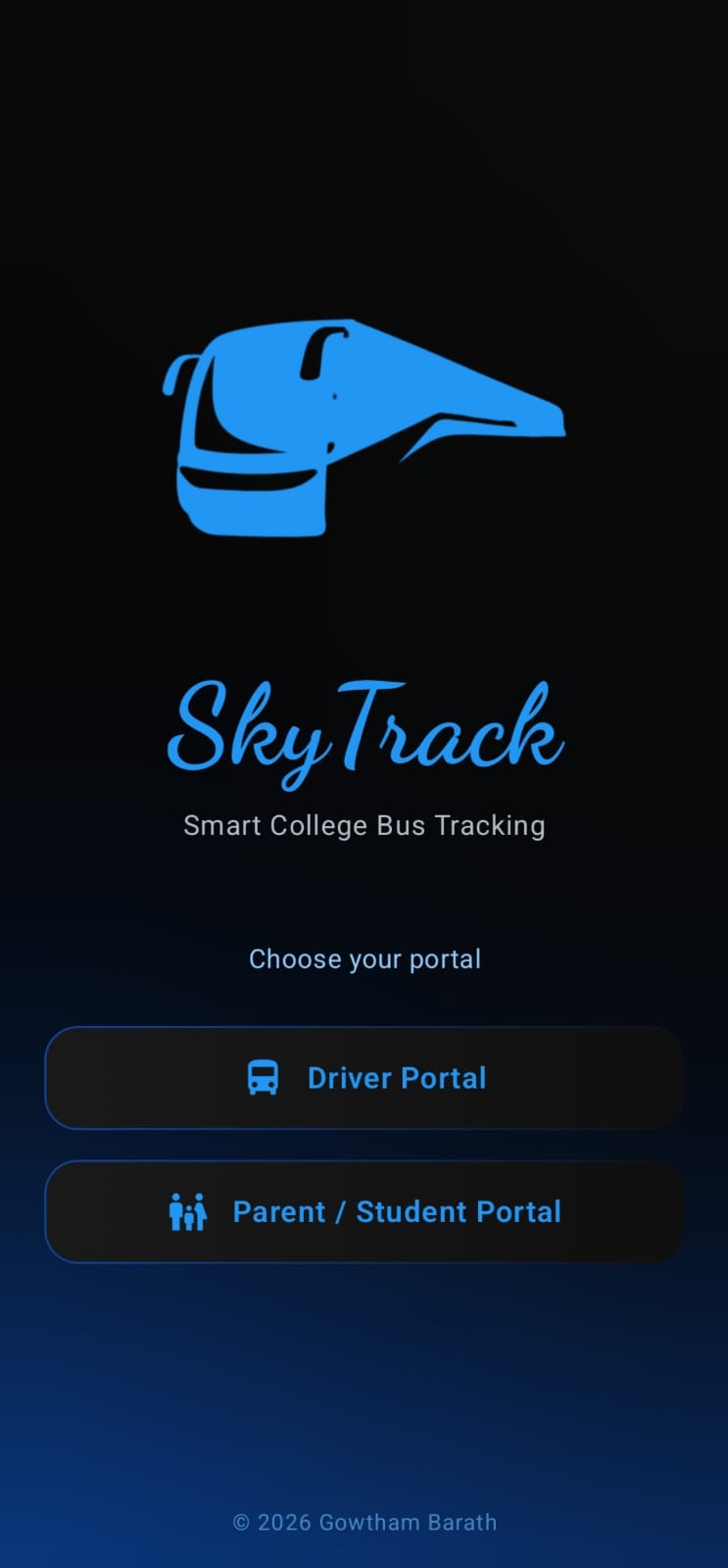 SkyTrack Screen 1