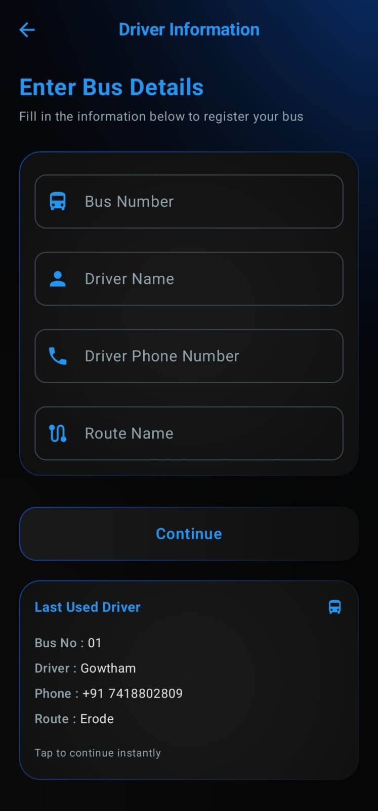 SkyTrack Screen 2
